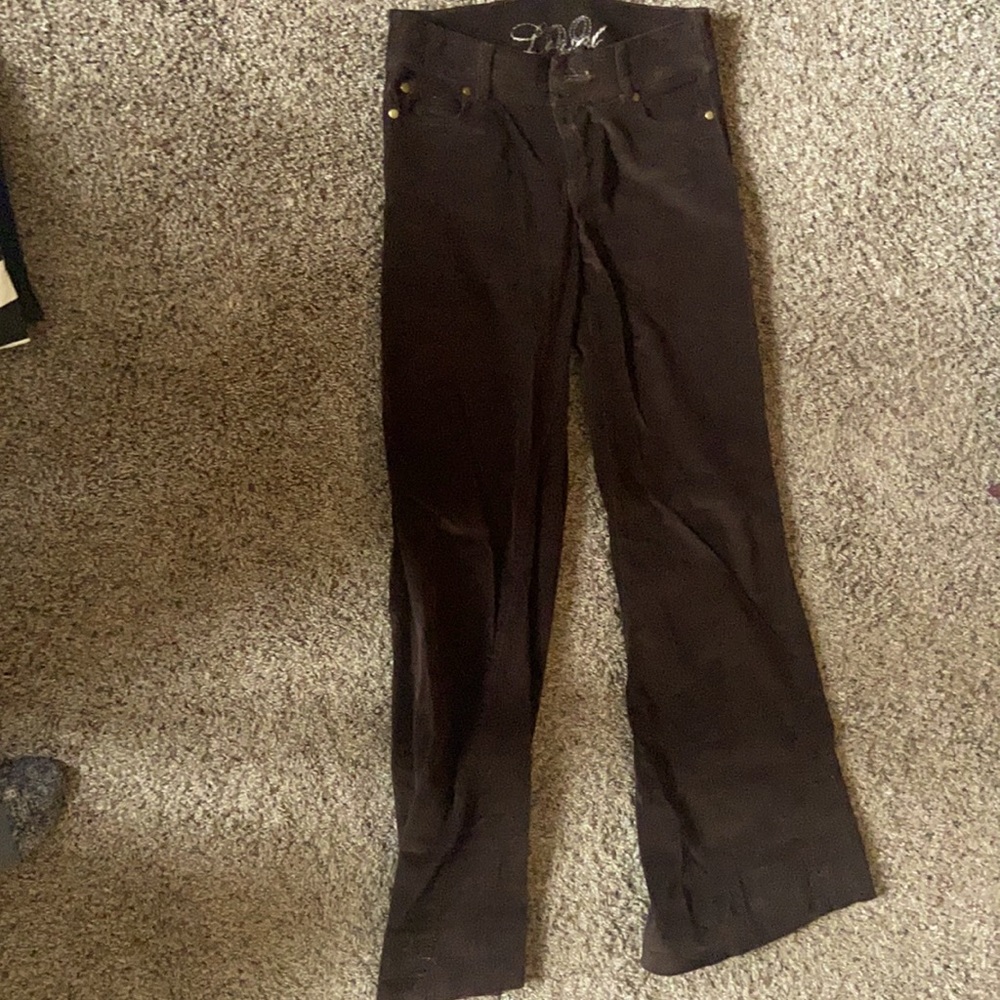 Dark brown low rise corduroy pants
